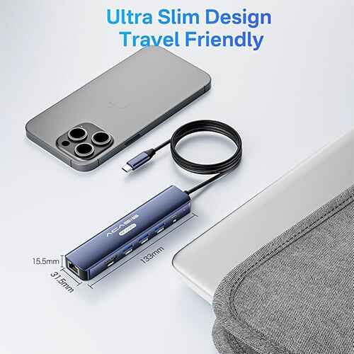ACASIS 6 In 1 4K Docking Station Hub USB C Dual Display Adapter With 1 HDMI Ports 1 100W PD Ports 3 USB Ports 1 Ethernet Lan Ports USB Type-C Hub - Image 5
